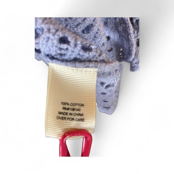 Ultra Pink Crochet Lace Blouse 100% Cotton Periwinkle Boho Top M - Picture 5 of 8